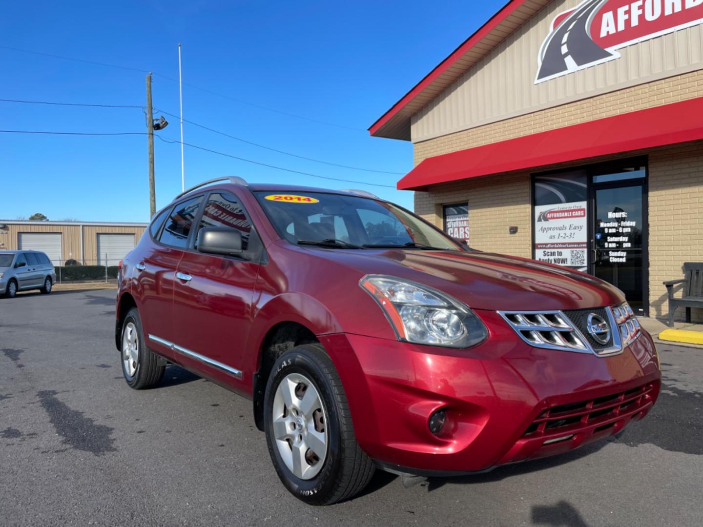 2014 Maroon Nissan Rogue Select (JN8AS5MTXEW) with an 4-Cyl, 2.5 Liter engine, Automatic, CVT transmission, located at 8008 Warden Rd, Sherwood, AR, 72120, (501) 801-6100, 34.830078, -92.186684 - Photo#1